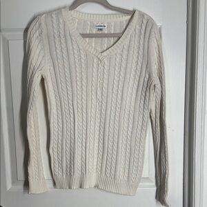 Croft & Barrow Ivory V-Neck Sweater